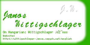 janos wittigschlager business card